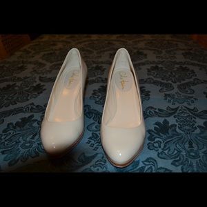 Cream Patent Leather pumps